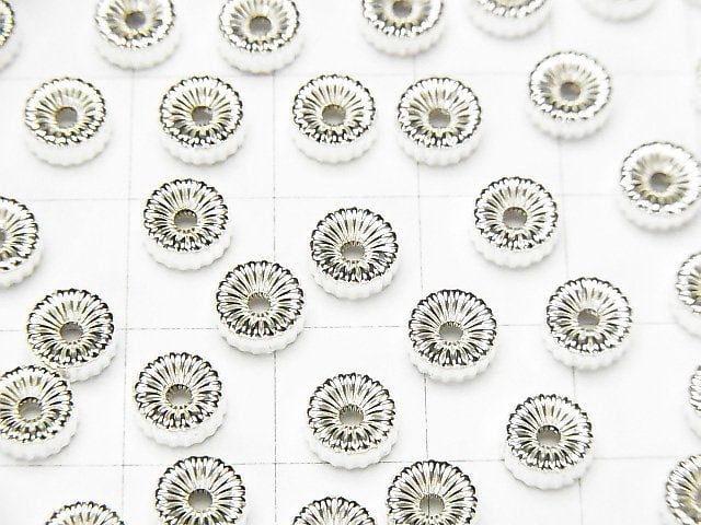 Silver925  Line Carved Rondelle [3mm][4mm][5mm][6mm] 5pcs