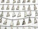 [Video]Dalmatian Jasper Flat Triangle 17x9mm 1strand (9pcs )