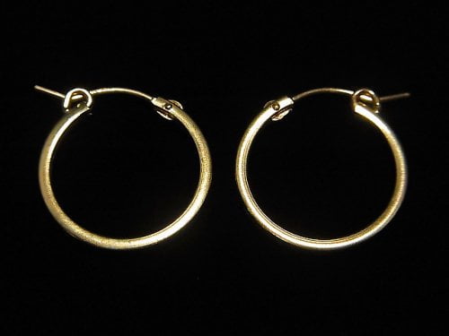 14KGF G Square Earring Hoop 20mm 1pair