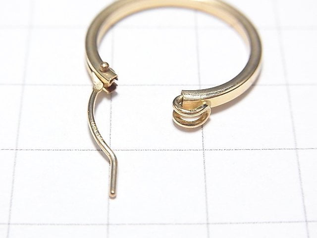 14KGF G Square Earring Hoop 20mm 1pair