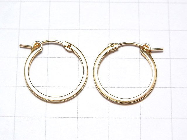 14KGF G Square Earring Hoop 20mm 1pair