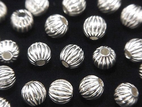 925純銀刻線圓珠 (波紋珠) [3mm][4mm][5mm][6mm] No.1 5顆
