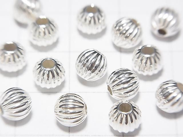 925純銀刻線圓珠 (波紋珠) [3mm][4mm][5mm][6mm] No.1 5顆