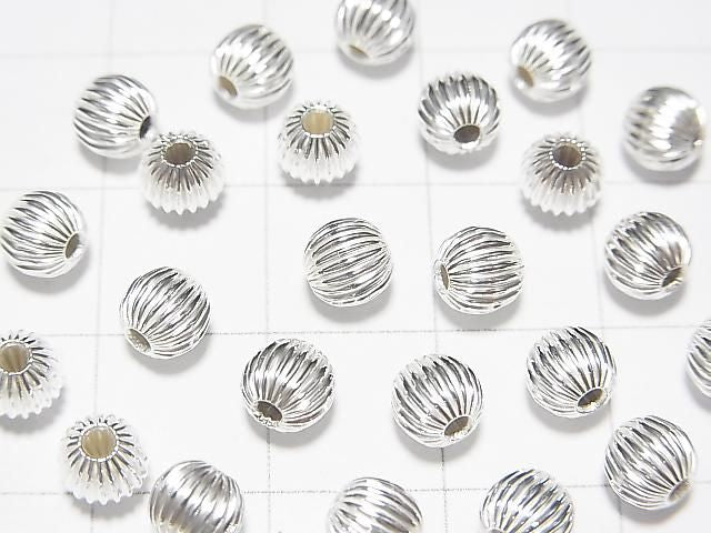 925純銀線雕刻圓形 (波紋珠) [3mm][4mm][5mm][6mm] 編號2 5個
