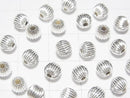 Silver925 Line Carved Round (Corrugated Beads) [3mm][4mm][5mm][6mm] No.2 5pcs