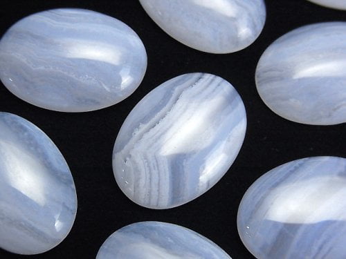 Blue Lace Agate, Cabochon Gemstone Beads
