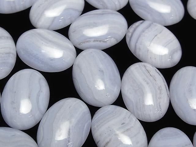 Blue Lace Agate AAA Oval Cabochon 25x18mm 1pc