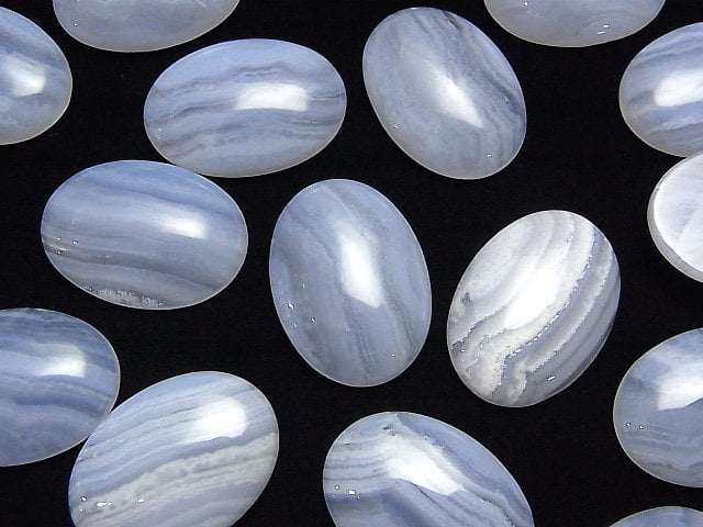 [Video] Blue Lace Agate AAA Oval Cabochon 25x18mm 1pc