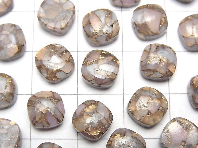 [Video] Copper Pink Opal AAA Square Cabochon 8x8mm 4pcs