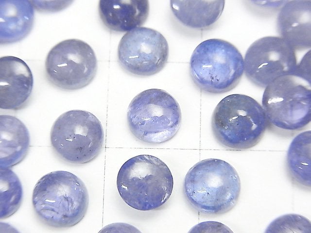 [Video] High Quality Tanzanite AA Round Cabochon 6x6mm 5pcs