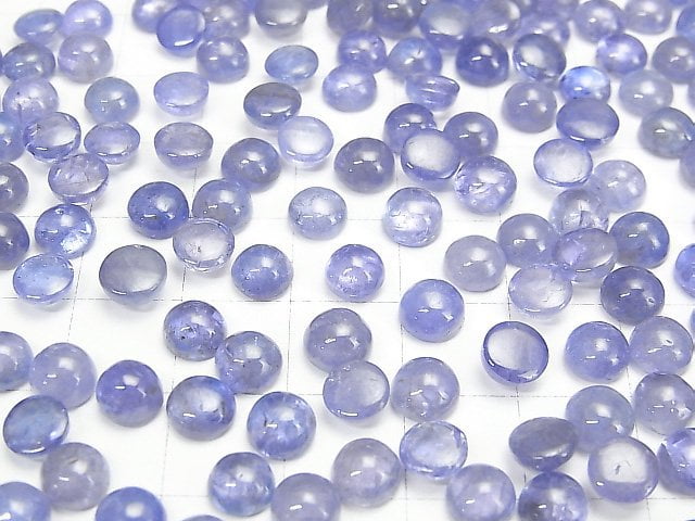 [Video] High Quality Tanzanite AA Round Cabochon 6x6mm 5pcs