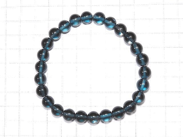 [Video] [One of a kind] High Quality London Blue Topaz AAA Round 8mm Bracelet NO.7