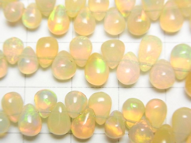[Video]High Quality Ethiopia Opal AAA Drop (Smooth) half or 1strand beads (aprx.7inch/18cm)