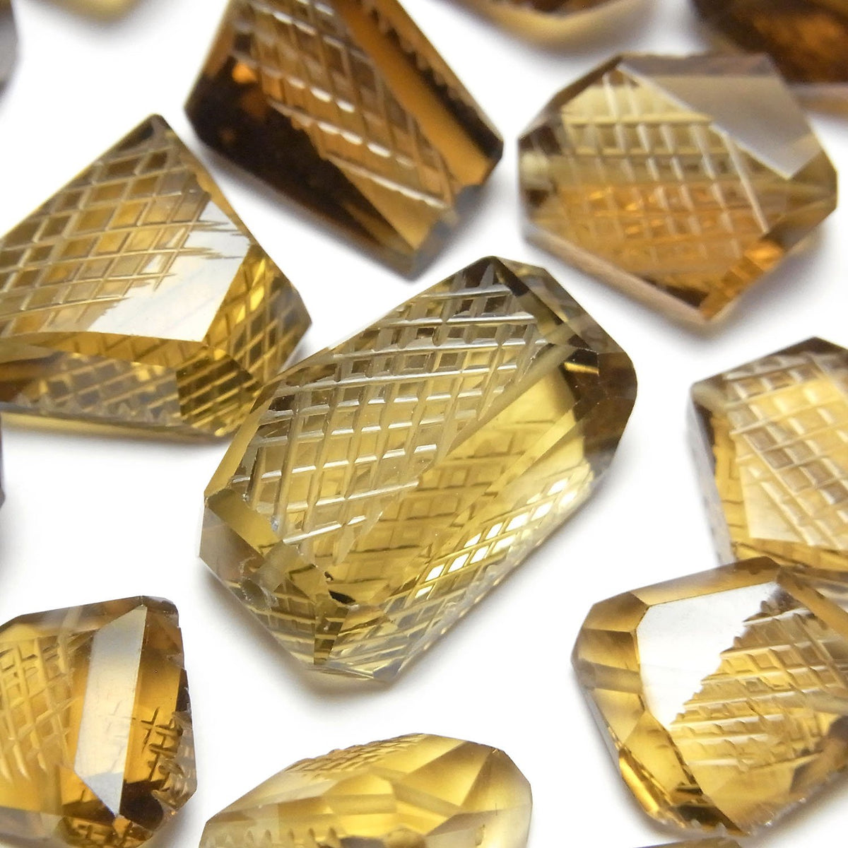 High Quality Brandy Quartz AAA Faceted Nugget 3pcs $27.99!
