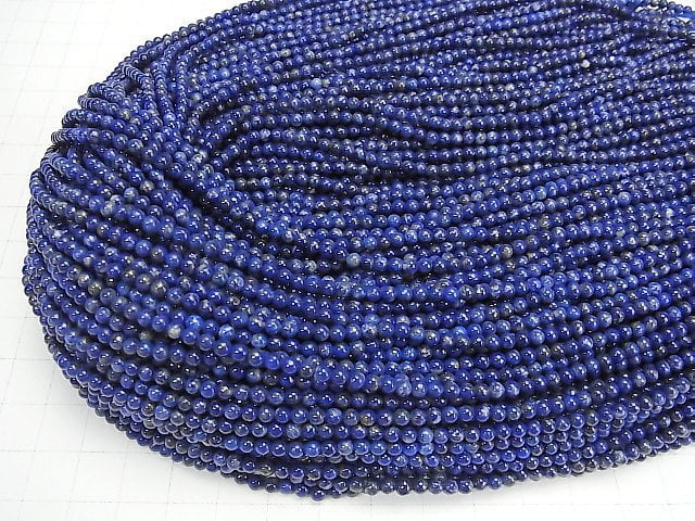 [Video] Lapis lazuli AA+ Round 3mm 1strand beads (aprx.15inch / 36cm)