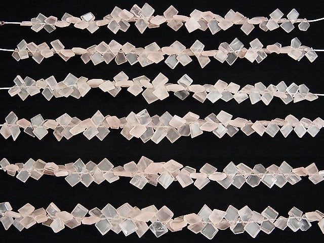 [Video] Rose Quartz AA++ Rough Slice Faceted 1strand beads (aprx.6inch / 16cm)