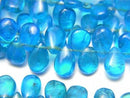 [Video]High Quality Neon Blue Apatite AAA- Pear shape (Smooth) half or 1strand beads (aprx.7inch/18cm)