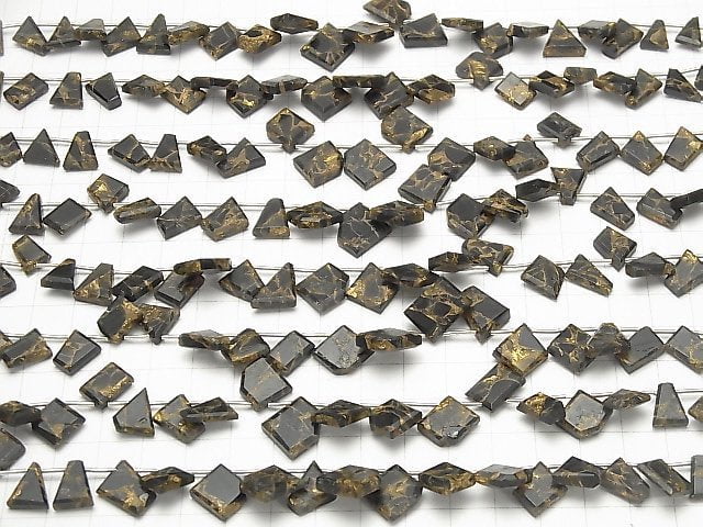 [Video] Copper Obsidian AAA Rough Slice Faceted 1strand (20pcs)