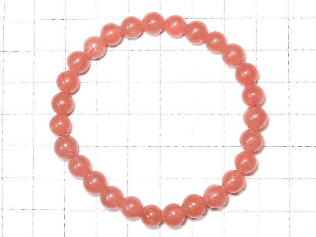 [Video] [One of a kind] Argentina Rhodochrosite AAA ++ Round 6.5mm Bracelet NO.112