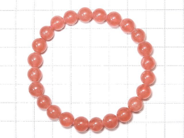 [Video] [One of a kind] Argentina Rhodochrosite AAA ++ Round 7.5mm Bracelet NO.113