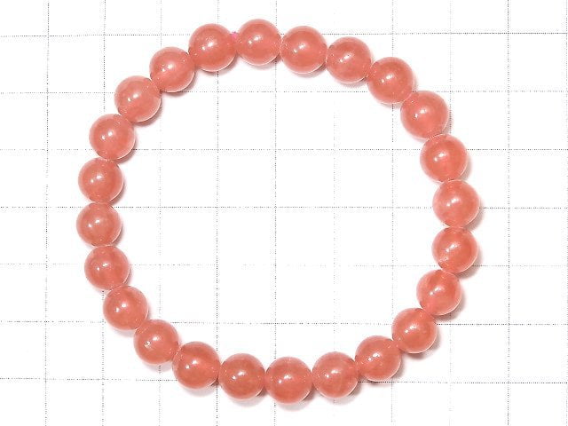 [Video] [One of a kind] Argentina Rhodochrosite AAA ++ Round 7.5mm Bracelet NO.114