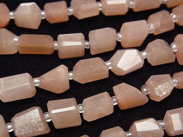 [Video]High Quality Orange Moonstone AAA Faceted Nugget 1strand beads (aprx.5inch/13cm)