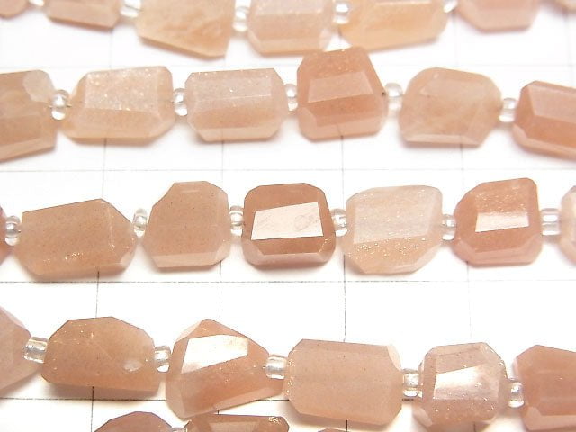 [Video]High Quality Orange Moonstone AAA Faceted Nugget 1strand beads (aprx.5inch/13cm)