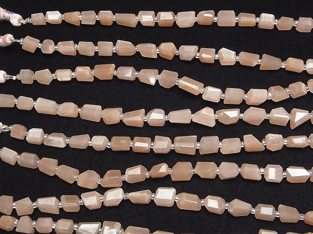 [Video]High Quality Orange Moonstone AAA Faceted Nugget 1strand beads (aprx.5inch/13cm)