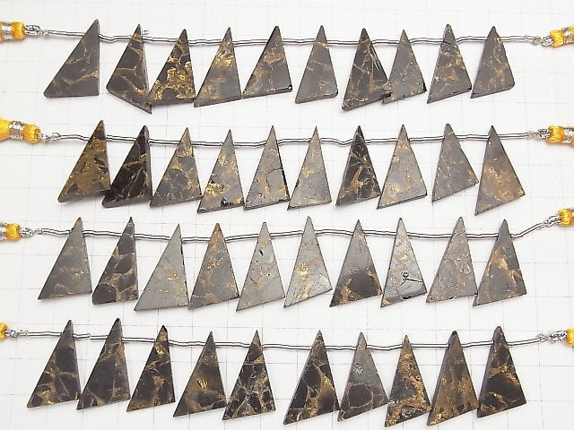 [Video] Copper Obsidian Flat Triangle 25x15mm half or 1strand (10pcs)