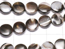 [Video]Mother of Pearl MOP Brown Coin 8x8x3.5mm 1strand beads (aprx.15inch/38cm)