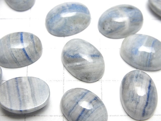 [Video] Blue Scheelite Oval Cabochon 14x10mm 2pcs