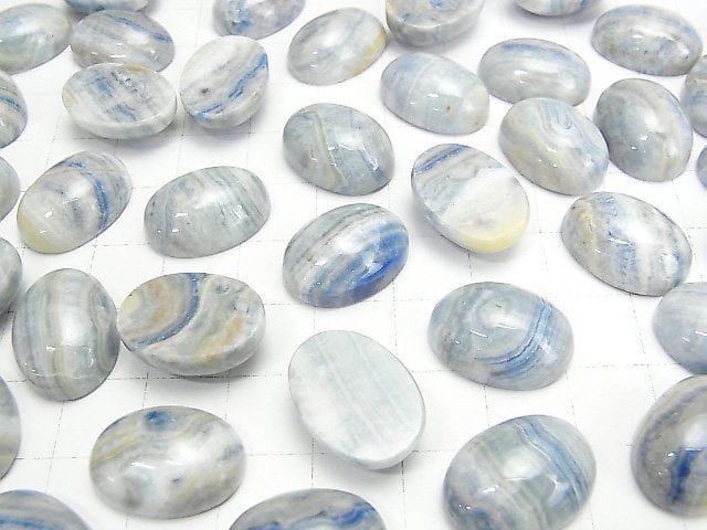 [Video] Blue Scheelite Oval Cabochon 18x13mm 2pcs