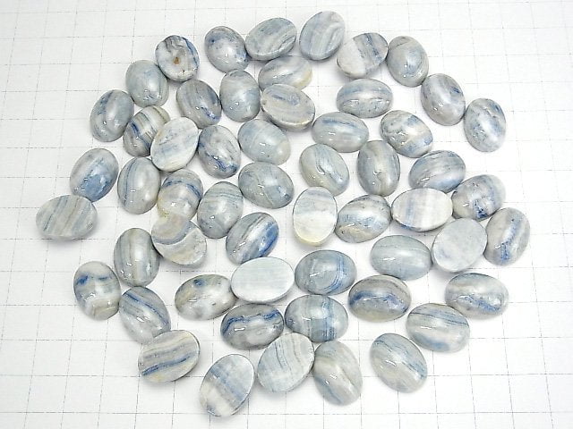 [Video] Blue Scheelite Oval Cabochon 18x13mm 2pcs