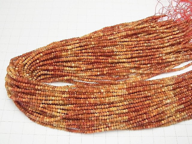 [Video]High Quality! Sponge Coral Faceted Button Rondelle 3x3x2mm 1strand beads (aprx.15inch/38cm)