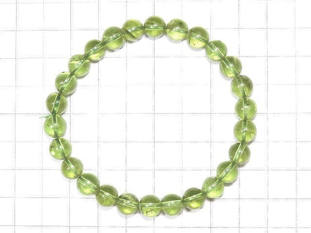 [Video] [One of a kind] High Quality Peridot AAA Round 7.5mm Bracelet NO.102