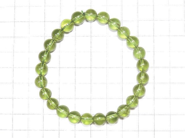 [Video] [One of a kind] High Quality Peridot AAA Round 7.5mm Bracelet NO.200