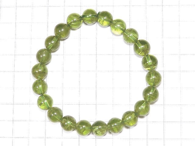 [Video] [One of a kind] High Quality Peridot AAA Round 9mm Bracelet NO.201