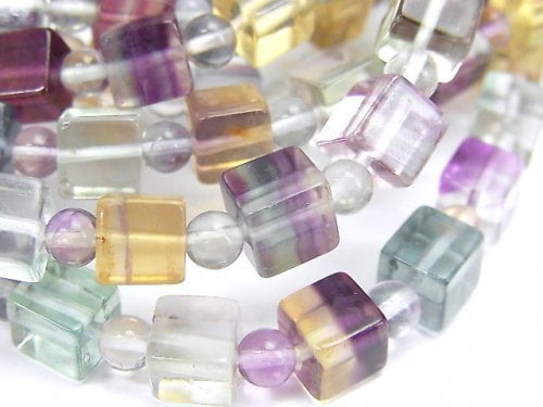 Accessories, Bracelet, Cube, Fluorite, Round Gemstone Beads