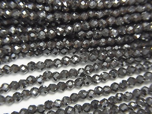 Faceted Round, Hematite Gemstone Beads