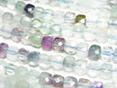 [Video] High Quality! Multicolor Fluorite AA+ Cube Shape 4x4x4mm half or 1strand beads (aprx.15inch / 37cm)
