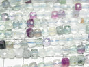 [Video] High Quality! Multicolor Fluorite AA+ Cube Shape 4x4x4mm half or 1strand beads (aprx.15inch / 37cm)