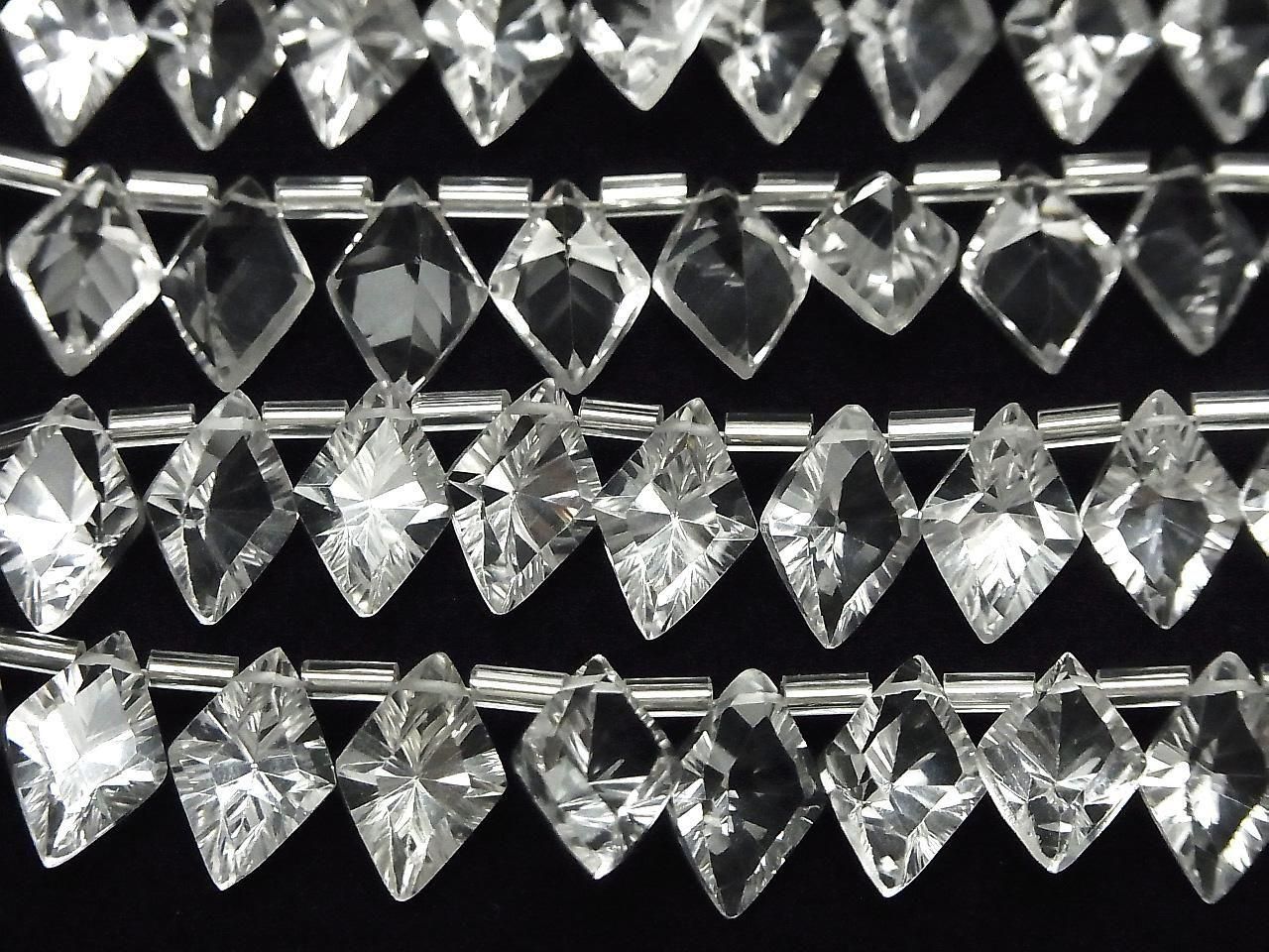 Quartz de Cristal de Haute Qualité AAA Taille Concave Diamant 12x8mm 1 rang de perles (13pcs)