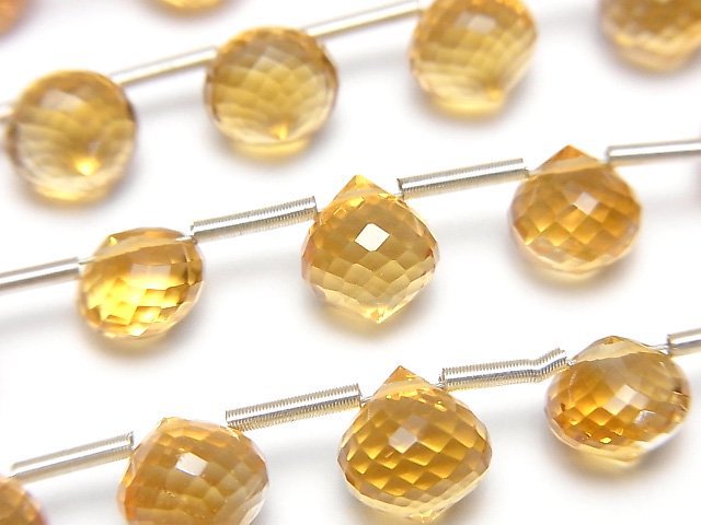 Citrine, Faceted Briolette, Onion shape Gemstone Beads