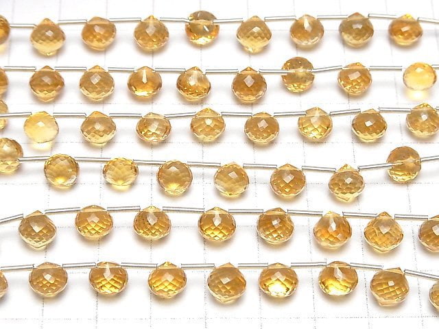 [Video]MicroCut High Quality Citrine AAA+ Onion Faceted Briolette half or 1strand (10pcs )