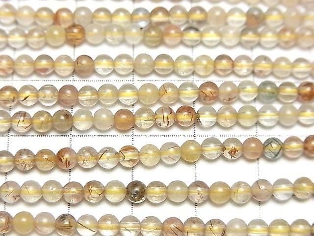 [Video] Multicolor Rutilated Quartz AA+ Round 3mm 1-strand beads (approx. 15 inches/37 cm)