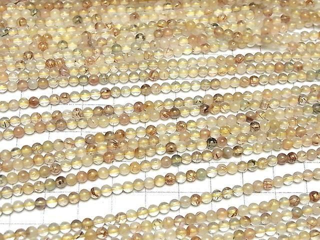 [Video] Multicolor Rutilated Quartz AA+ Round 3mm 1-strand beads (approx. 15 inches/37 cm)