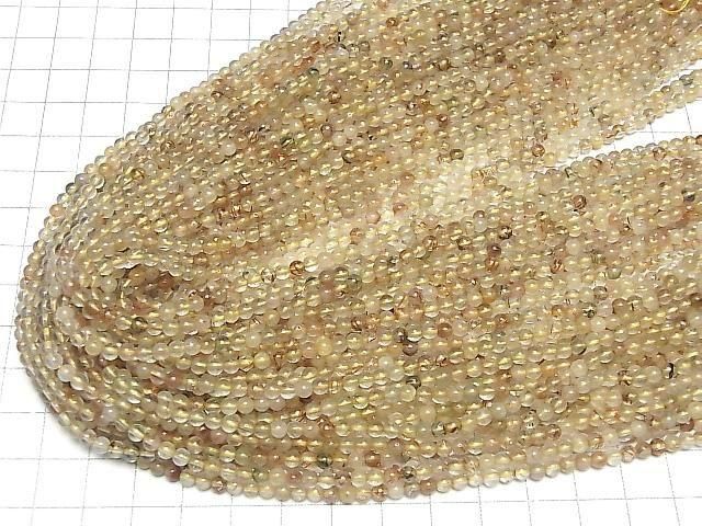 [Video] Multicolor Rutilated Quartz AA+ Round 3mm 1-strand beads (approx. 15 inches/37 cm)