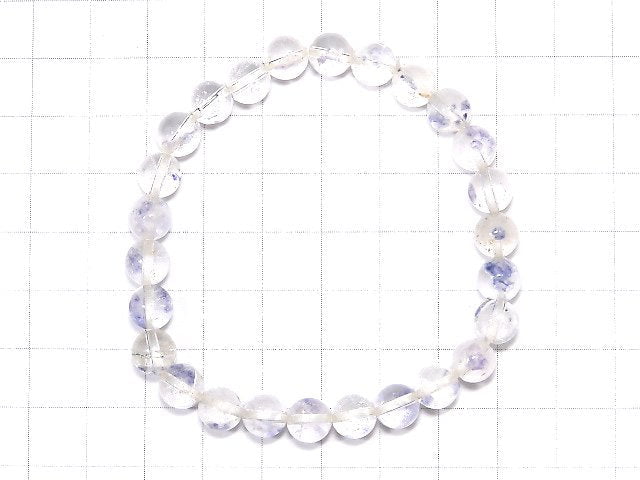 [Video] [One of a kind] Fluorite in Quartz Round 7mm Bracelet NO.201