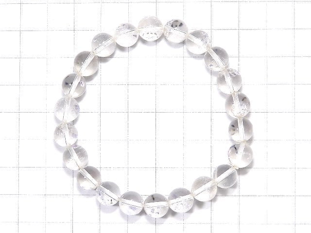 [Video] [One of a kind] Fluorite in Quartz Round 8.5mm Bracelet NO.202