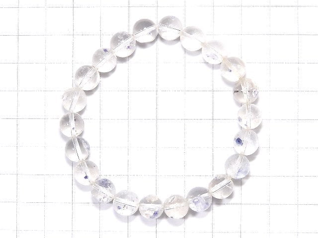 [Video] [One of a kind] Fluorite in Quartz Round 8.5mm Bracelet NO.203